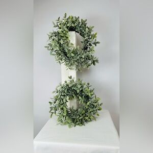 9” Grapevine Wreath with Artificial Greenery/Leaves, Set of 2, Household Decor